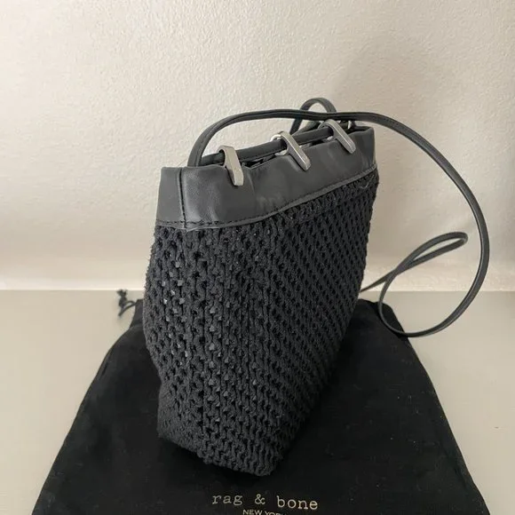 Rag & Bone Crochet Leather Trim Bucket Bag - Picture 5 of 7